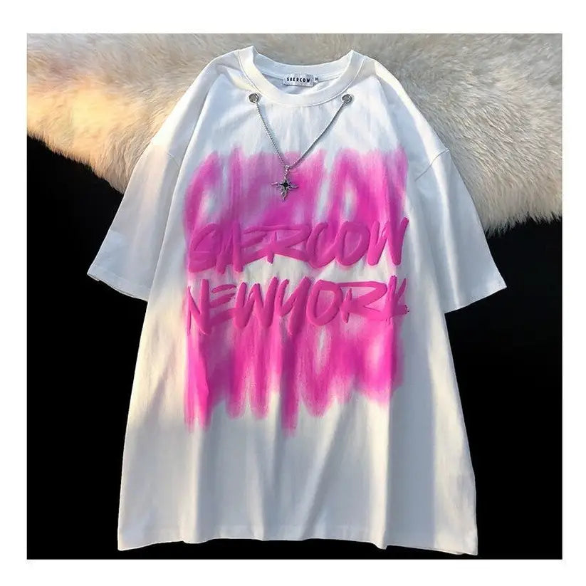 Saerion Newyork Chain Oversized T-shirt - T-Shirt