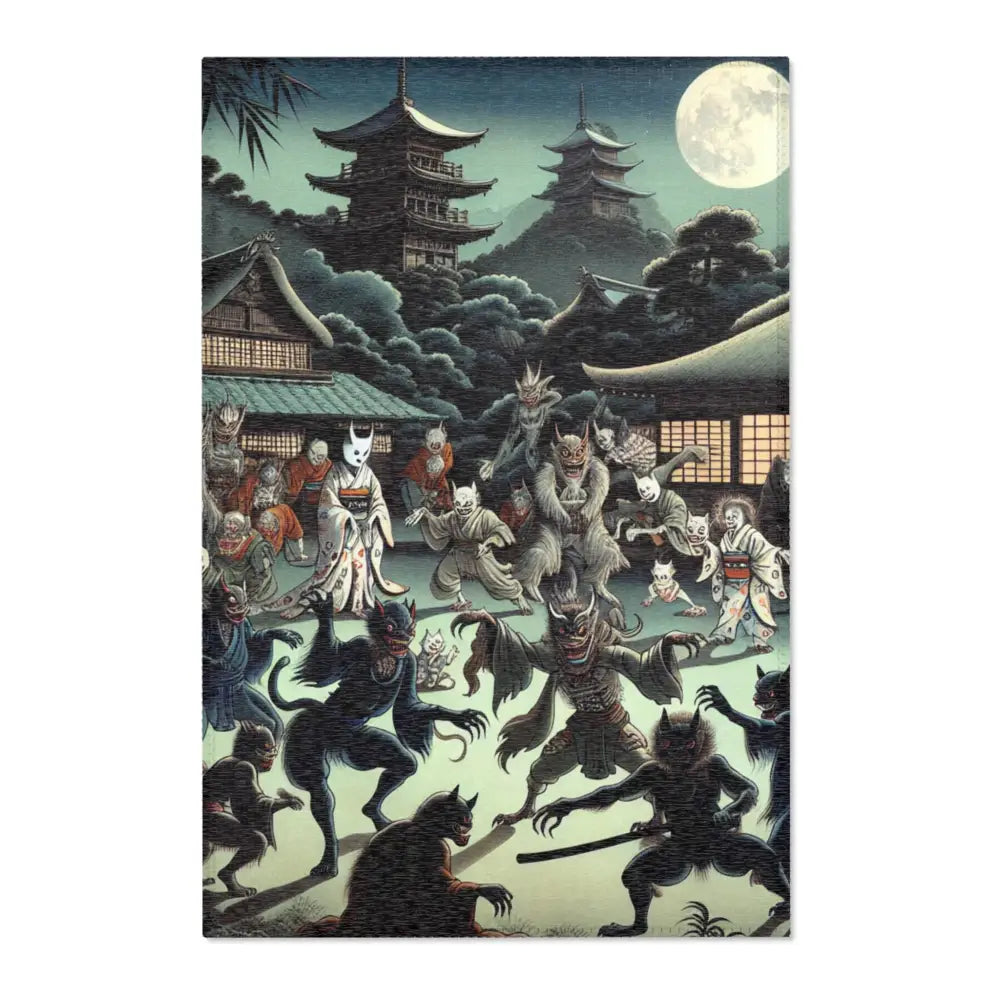 Sakura Hokusai - Japanese Yōkai Rug - 24’ × 36’ - Home Decor