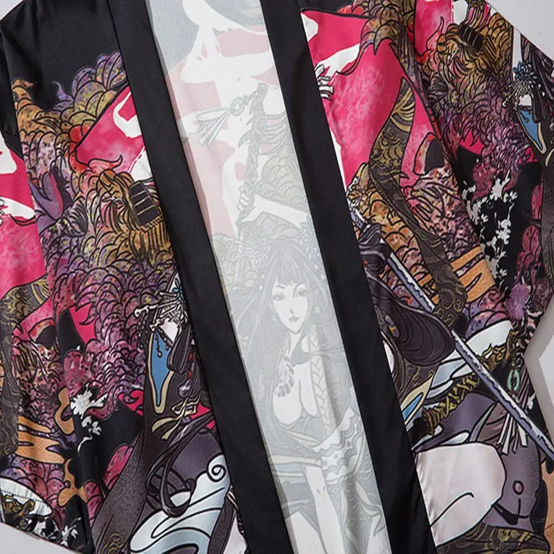 Samurai Girl 3/4 Sleeve Kimono