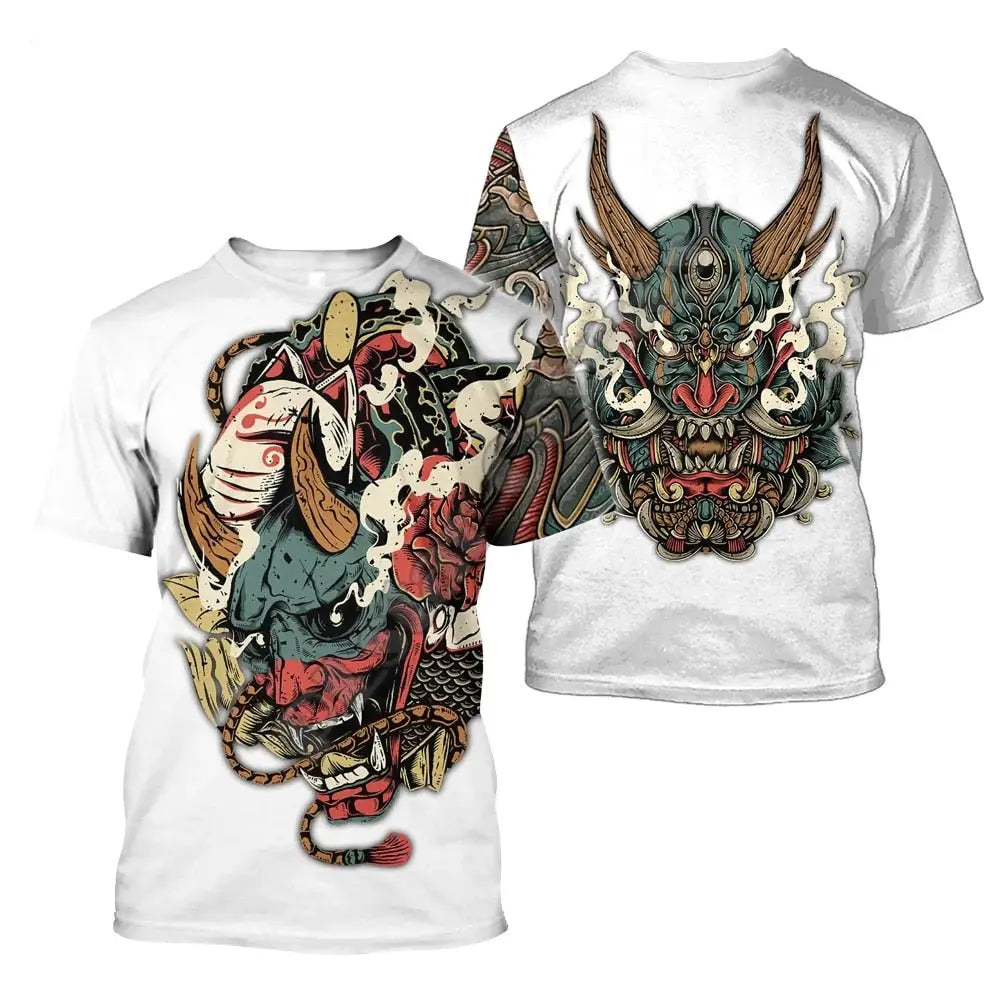 Samurai Tattoo Art Mask Shirt - B / S - Shirts