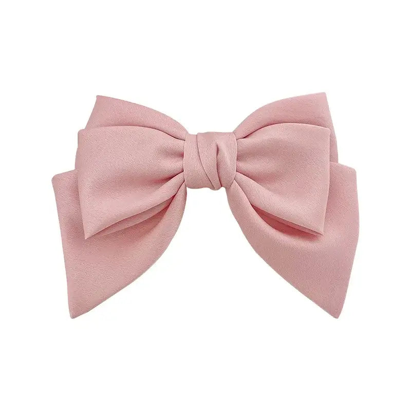 Satin Bow Hairclip - Pink - Accesories