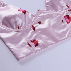 Satin V Neck Corset Crop Top 28 Inches Length 27 Waist