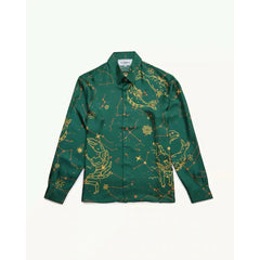 Seascape Print Silk Long Sleeve Shirt