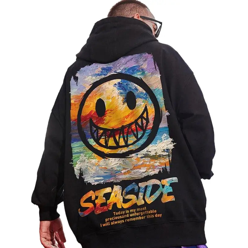 Seaside Hip-Hop Oversized Hoodie