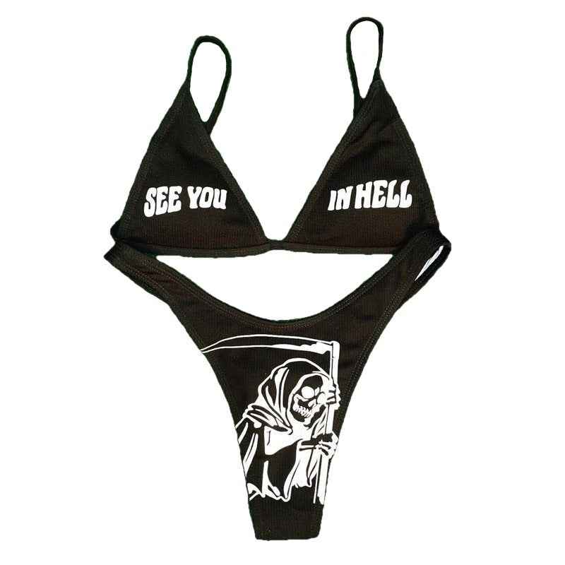 See You in Hell Bikini Set - S / Black