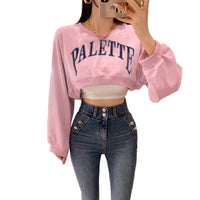 Thumbnail for Cute Pink Loose Short PALETTE Hoodie