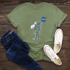 Selfie Astronaut NASA T-Shirt - Green / S - Shirts