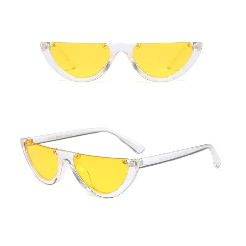 Semi Rimless Retro Cat Eye Sunglasses
