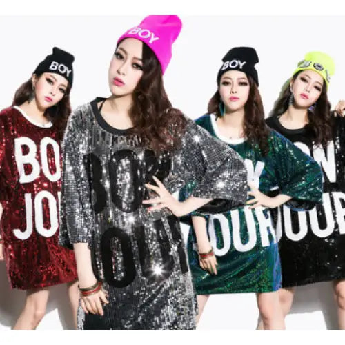 Sequin Mid Length Dress Bon Jour Style