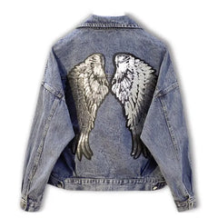 Sequined Angels Wings Jacket Denim - Jackets