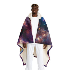 Serena Cosmova - Galaxy Hooded Sherpa Fleece Blanket