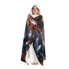 Serena Orion - Galaxy Hooded Sherpa Fleece Blanket