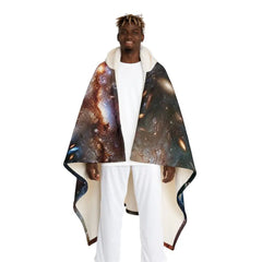 Serena Orion - Galaxy Hooded Sherpa Fleece Blanket