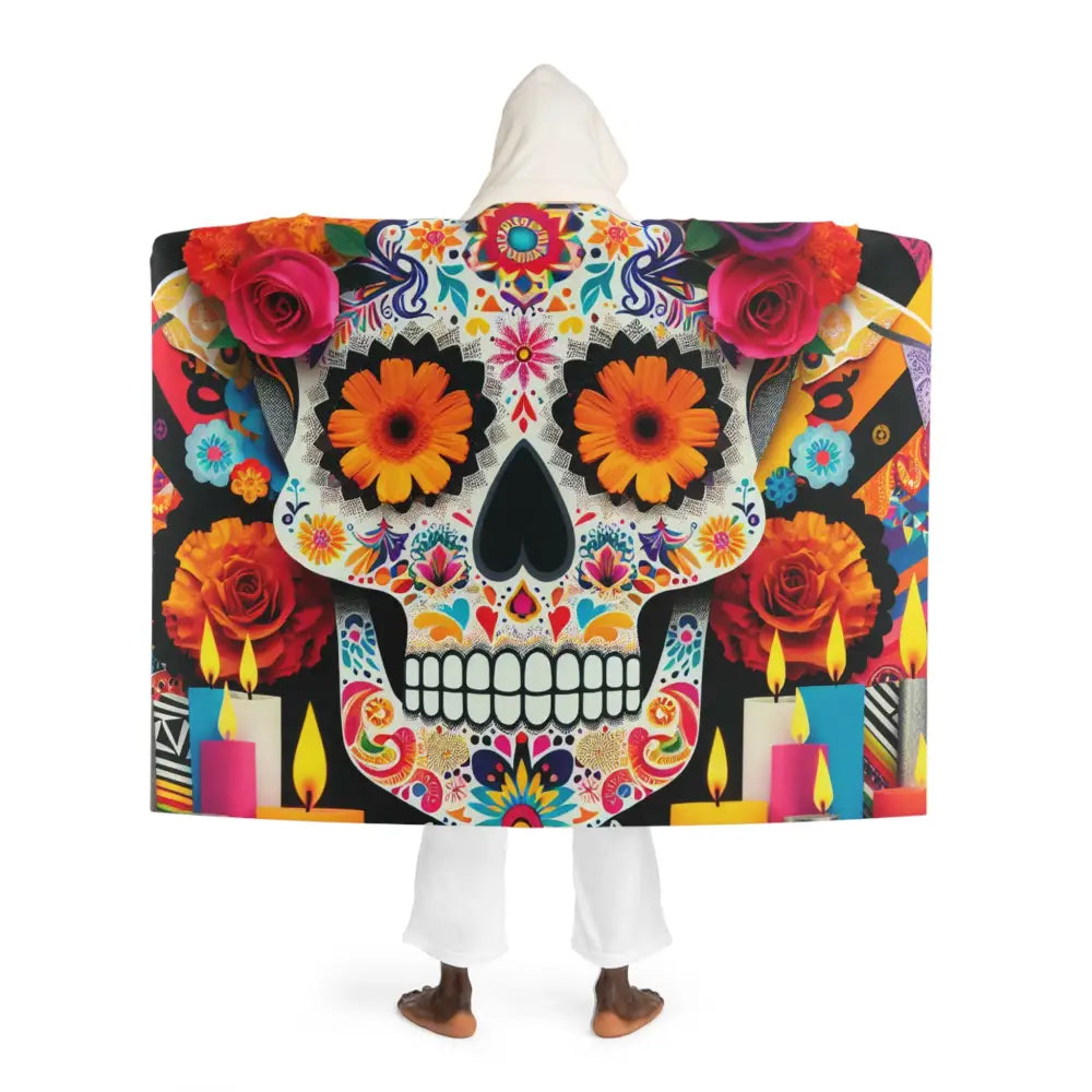 Serena Sombra - Sugar Skull Hooded Sherpa Blanket