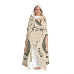 Serena Spellbound - Moon Phases Hooded Sherpa Blanket