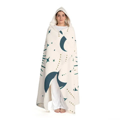 Serena Zodiac - Moon Phases Hooded Sherpa Blanket