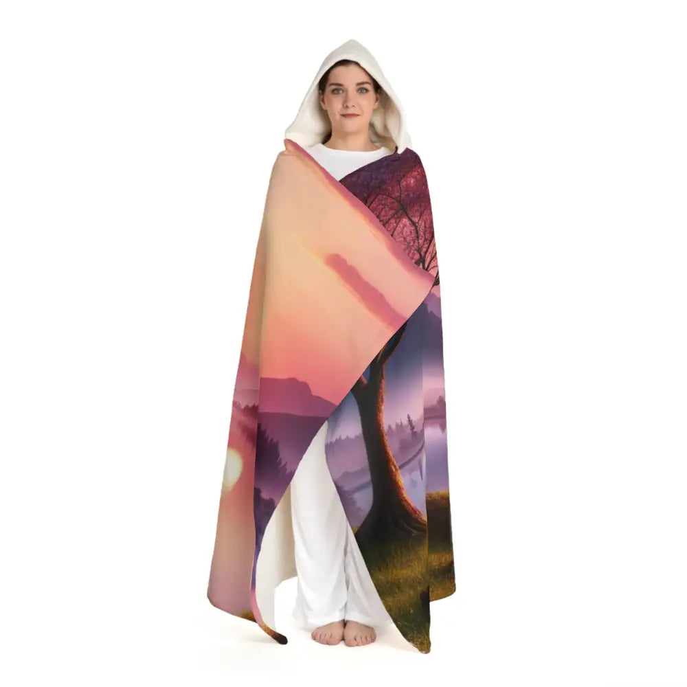 Serene Moments - Meditation Hooded Sherpa Fleece Blanket