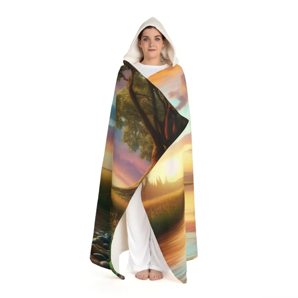 ’Serene Repose - Meditation Hooded Sherpa Blanket’