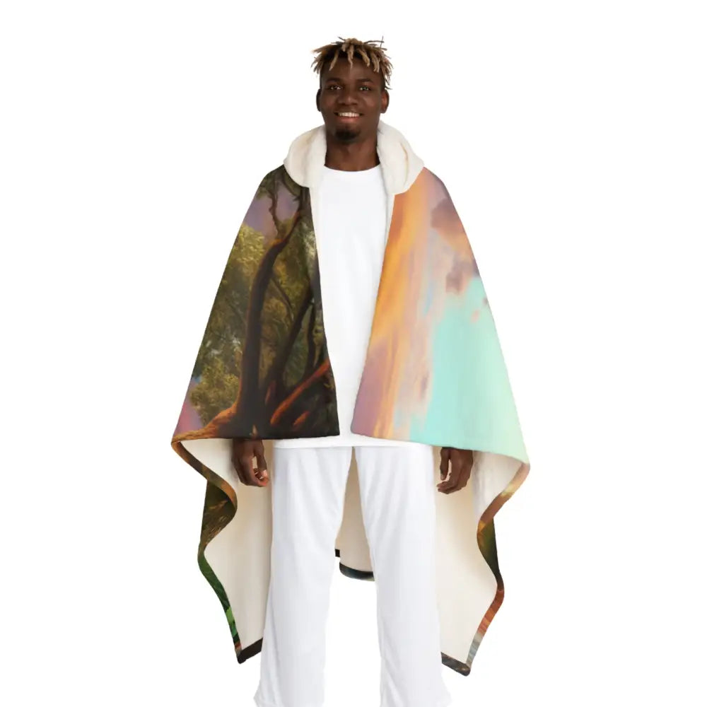 ’Serene Repose - Meditation Hooded Sherpa Blanket’