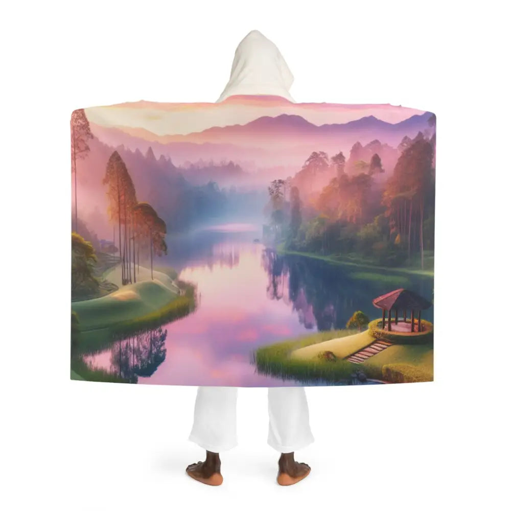 Serene Sanctuary - Meditation Hooded Sherpa Fleece Blanket