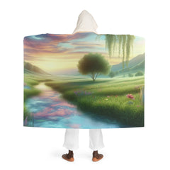 ’Serenity Embrace - Meditation Hooded Sherpa Blanket’