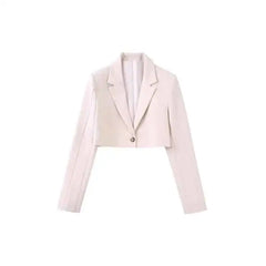 Set Button Long Sleeve Blazer High Waist Short