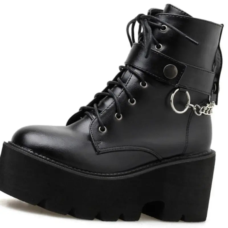 Sexy Chain PU Leather Gothic Boots