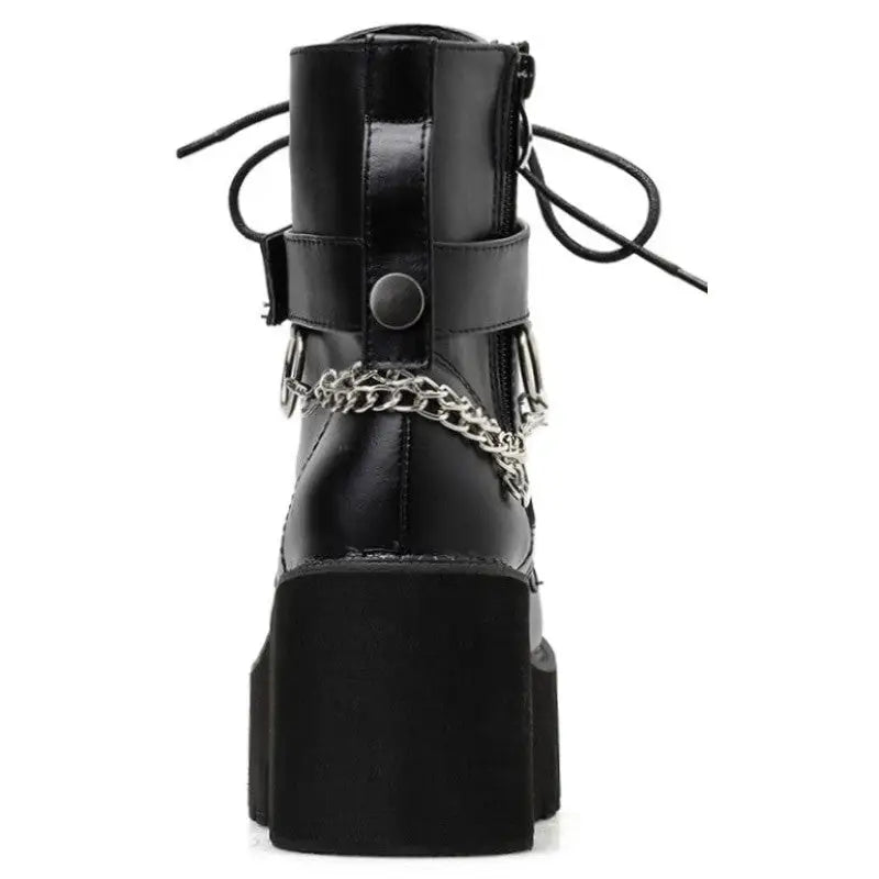 Sexy Chain PU Leather Gothic Boots