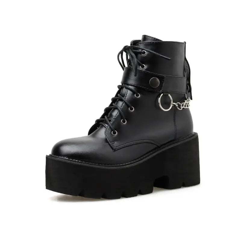 Sexy Chain PU Leather Gothic Boots