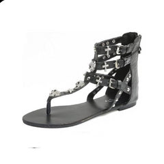 Sexy Crystal Roman PU Leather Sandals