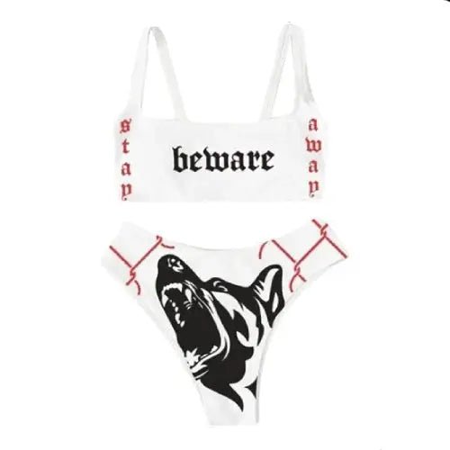 Sexy Funny Gothic Letters Pattern Bikini