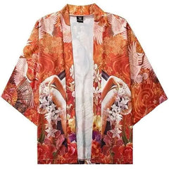 Sexy Geisha Satin 3/4 Sleeve Kimono