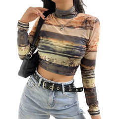 Sheer Mesh Crop Tops