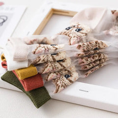 Sheer Mesh Socks Cat Design Cotton Nylon Blend