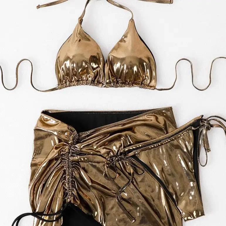 Shiny 3-Piece Bikini Set