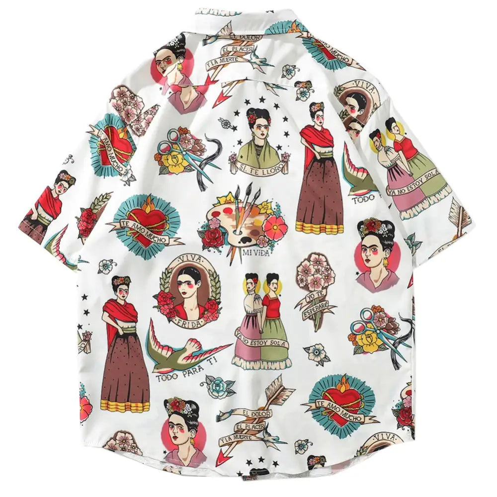 Short Sleeve Frida Kahlo Shirt for Everyday Wear