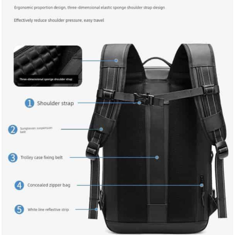 Shoulder Strap Code Lock Compression Backpack