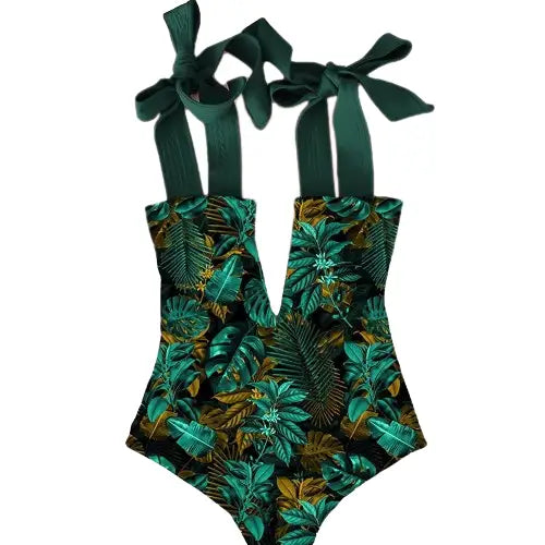 Shoulder Strappy One Piece Swimsuit