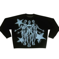 Silhouette Stars Knitted Sweater - Black / M