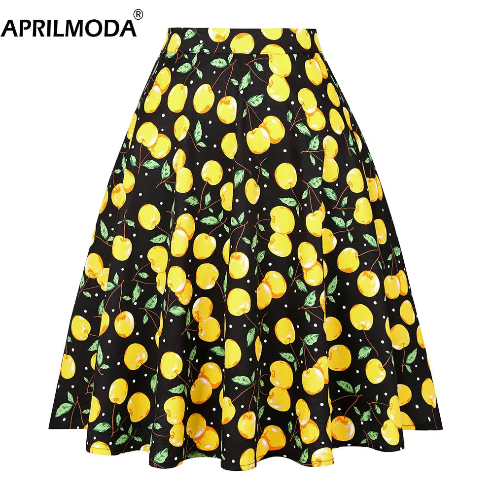 Silk Satin High Waist Flower Skirt for Women Black. / M