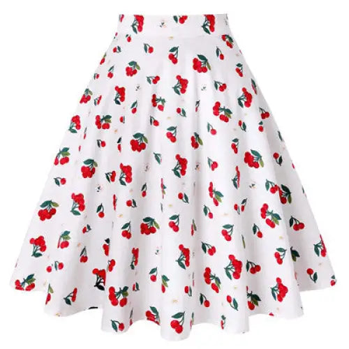 Silk Satin High Waist Flower Skirt for Women White / XXL