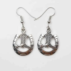 Silver Hanging Earrings Set - Riding Boots