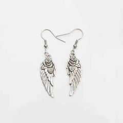 Silver Hanging Earrings Set - Wings