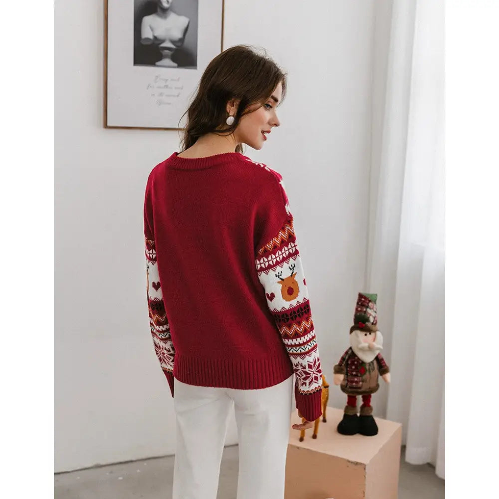 Simple Reindeer Christmas Knitted Sweater