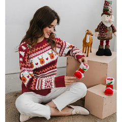 Simple Reindeer Christmas Knitted Sweater