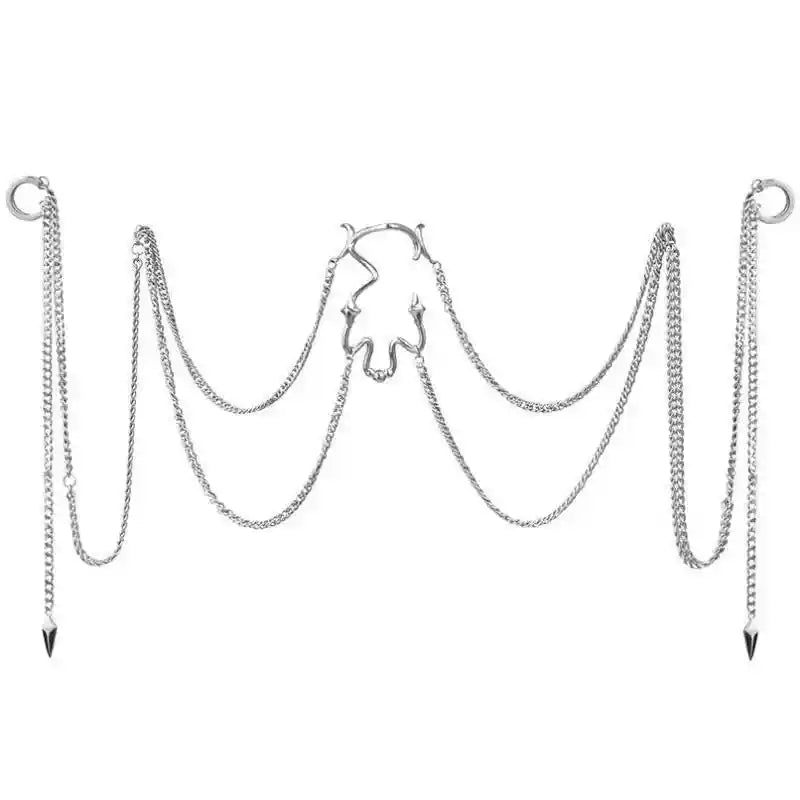 Simple Three-Dimensional Cyberpunk Nose Chain