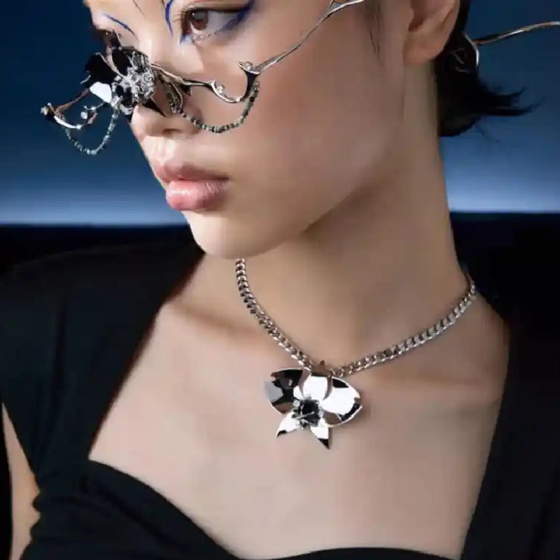 Simple Three-Dimensional Cyberpunk Nose Chain For Face