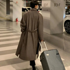 Single Breasted Long Sleeve Long Coat