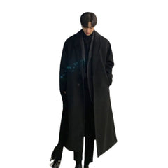 Single Breasted Long Sleeve Coat - Black / M