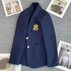 Single Breasted Pocket Embroidery Suit Blazer